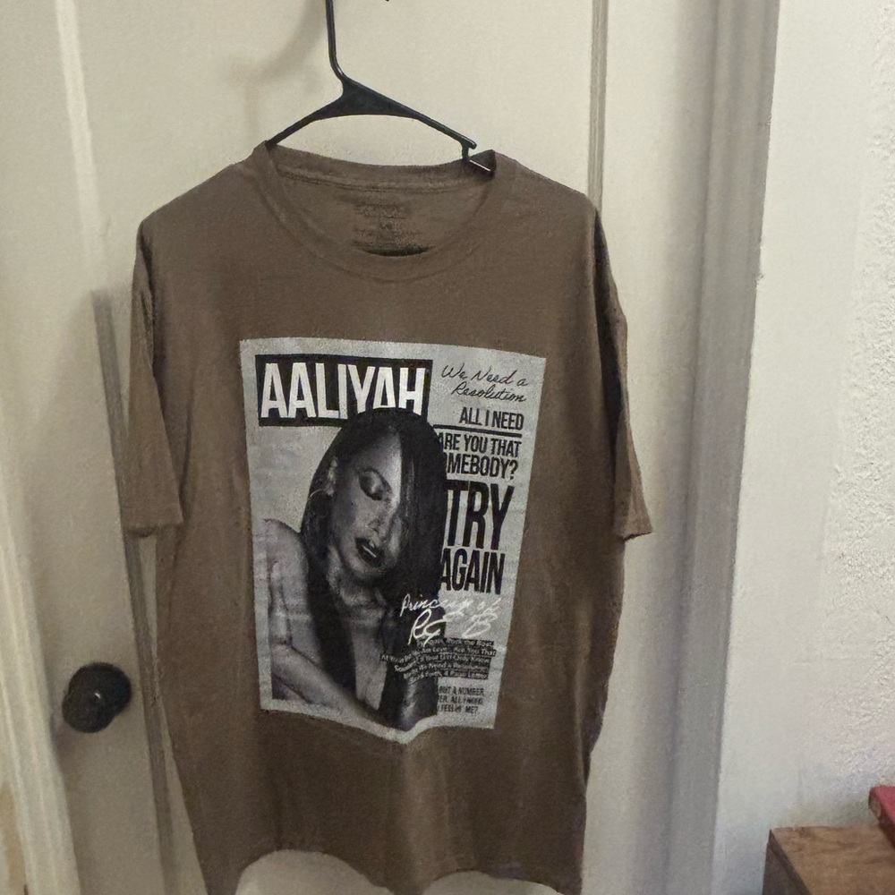 Hot Topic Brown Aaliyah Graphic Tee